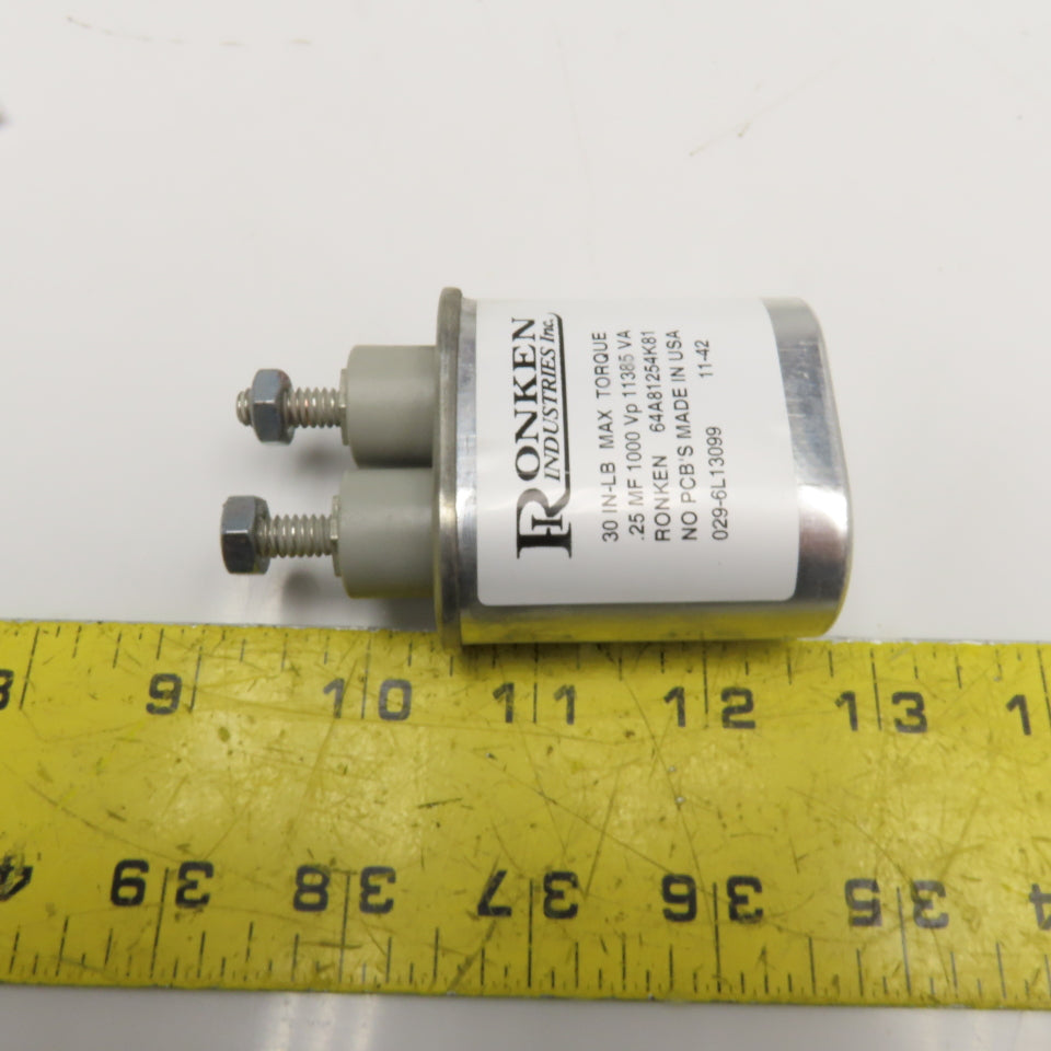 Ronken 64A81254K81 .25MF 1000Vp 11385VA Capacitor