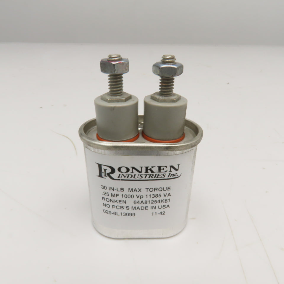 Ronken 64A81254K81 .25MF 1000Vp 11385VA Capacitor