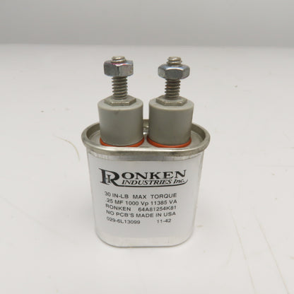 Ronken 64A81254K81 .25MF 1000Vp 11385VA Capacitor