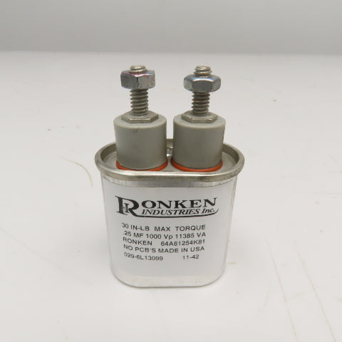 Ronken 64A81254K81 .25MF 1000Vp 11385VA Capacitor