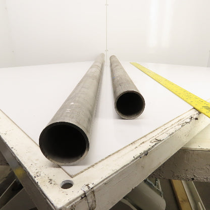 SA312 SCH 40S TP304 2" Stainless Steel Pipe 72" & 48" Lot Of 2