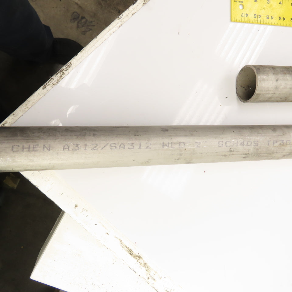 SA312 SCH 40S TP304 2" Stainless Steel Pipe 72" & 48" Lot Of 2
