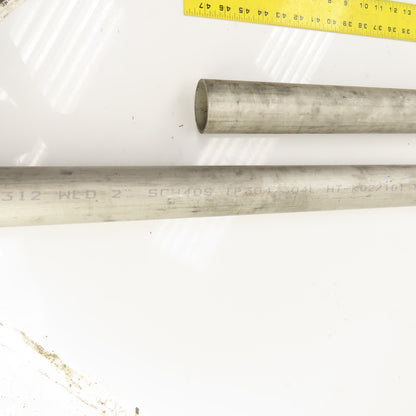 SA312 SCH 40S TP304 2" Stainless Steel Pipe 72" & 48" Lot Of 2
