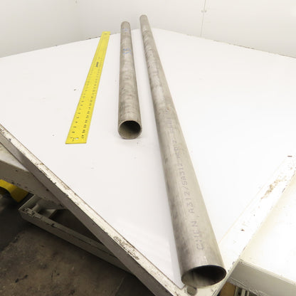 SA312 SCH 40S TP304 2" Stainless Steel Pipe 72" & 48" Lot Of 2