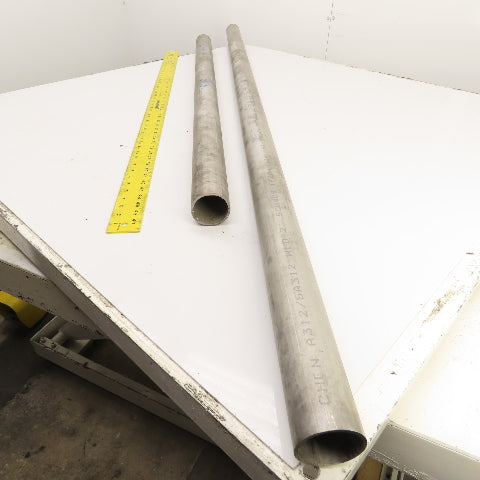 SA312 SCH 40S TP304 2" Stainless Steel Pipe 72" & 48" Lot Of 2