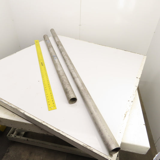 SA312 SCH 40S TP304 2" Stainless Steel Pipe 72" & 48" Lot Of 2