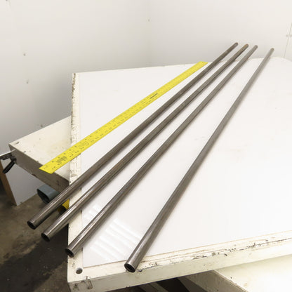 1" OD x 1/2" ID x 72" (6') Long x 1/4" Wall Round Steel Tube Lot Of 4