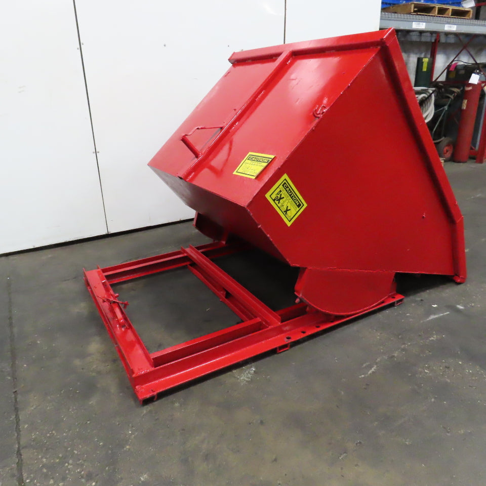 1-1/2 Cubic Yard Heavy Duty Self Dumping Trash Scrap Hopper (New Paint)