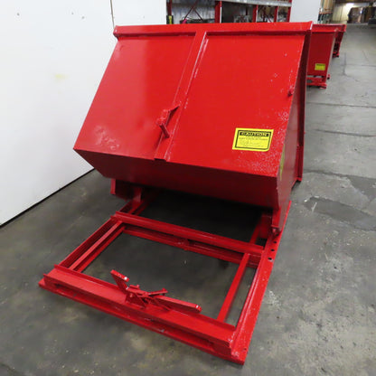 1-1/2 Cubic Yard Heavy Duty Self Dumping Trash Scrap Hopper (New Paint)