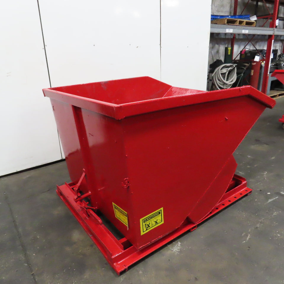 1-1/2 Cubic Yard Heavy Duty Self Dumping Trash Scrap Hopper (New Paint)