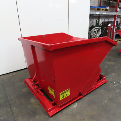 1-1/2 Cubic Yard Heavy Duty Self Dumping Trash Scrap Hopper (New Paint)