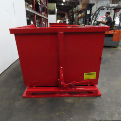 1-1/2 Cubic Yard Heavy Duty Self Dumping Trash Scrap Hopper (New Paint)