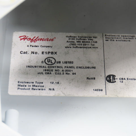 Hoffman E1PBX Nema 12, 13 Pushbutton Enclosure W/ Allen Bradley 800TC-PB16A