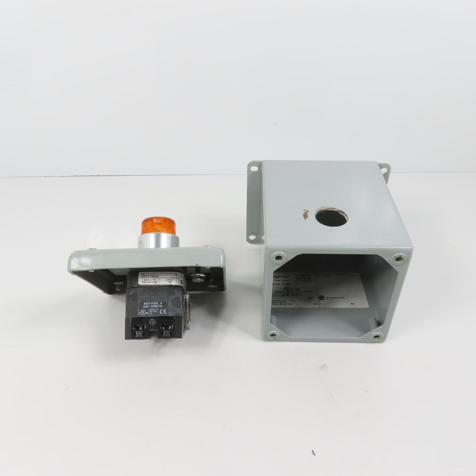 Hoffman E1PBX Nema 12, 13 Pushbutton Enclosure W/ Allen Bradley 800TC-PB16A