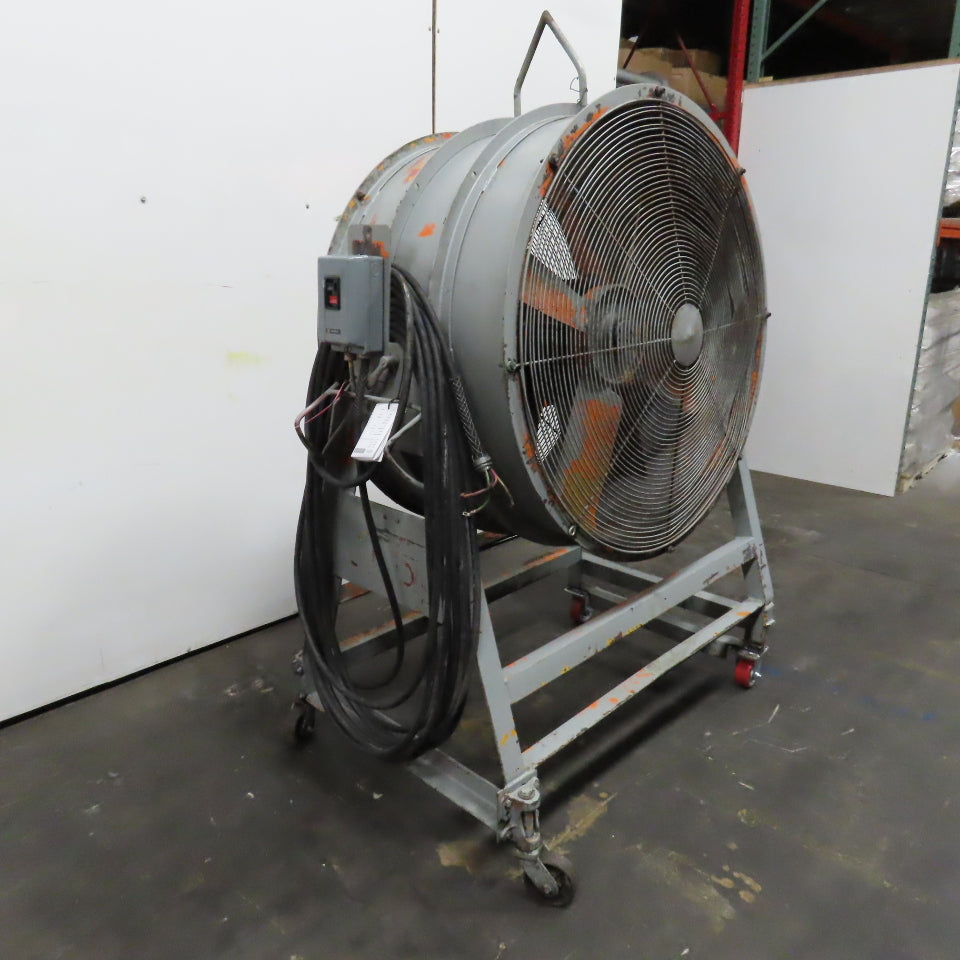 Aerovent LS429 42" Industrial Air Mover Blower Drum Fan 460V 5HP 84' Cord Tested