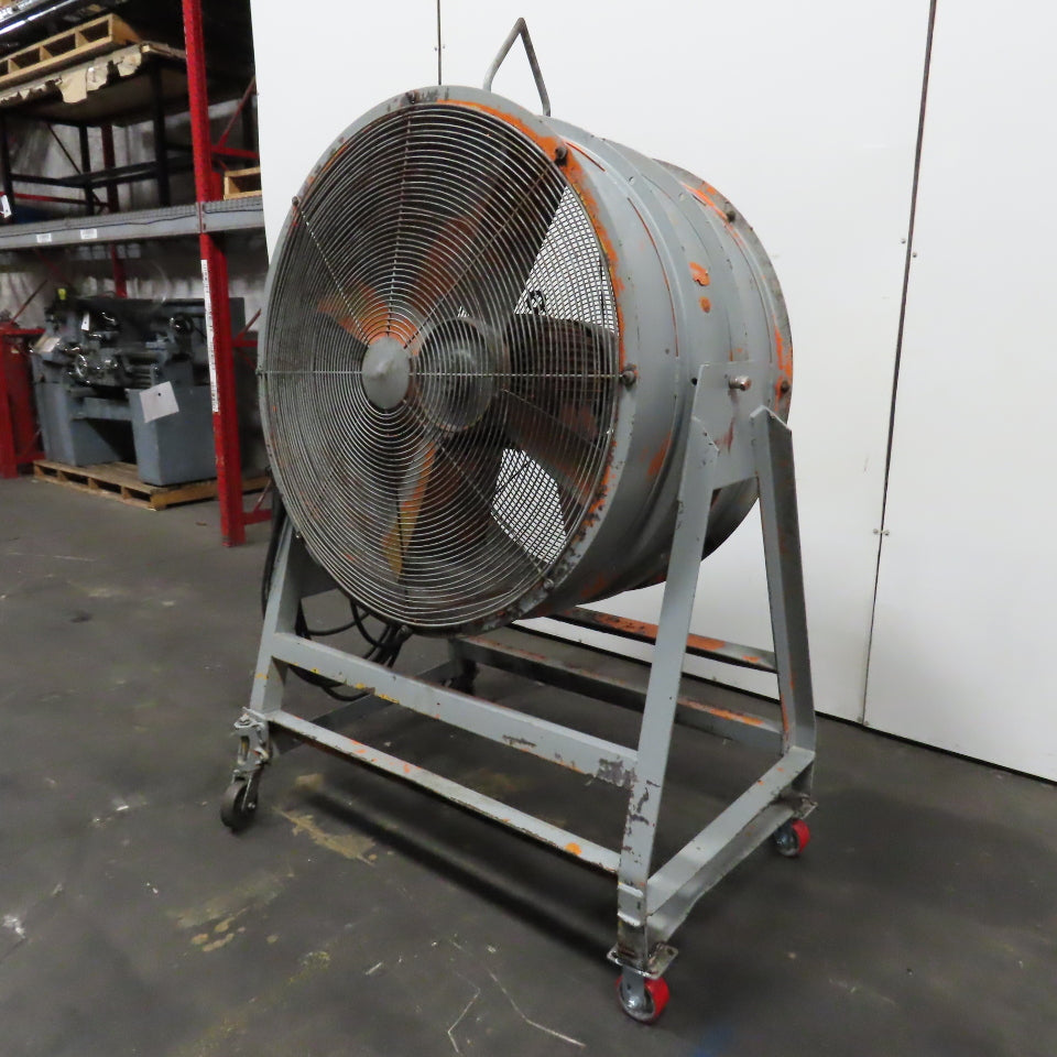 Aerovent LS429 42" Industrial Air Mover Blower Drum Fan 460V 5HP 84' Cord Tested