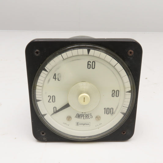 Crompton 077-08 0-100 AC Amp Panel Meter