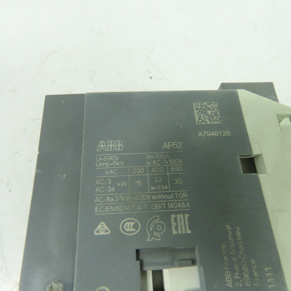 ABB AF52-30-00-12 Contactor 690VAC 50HP 48-130VDC