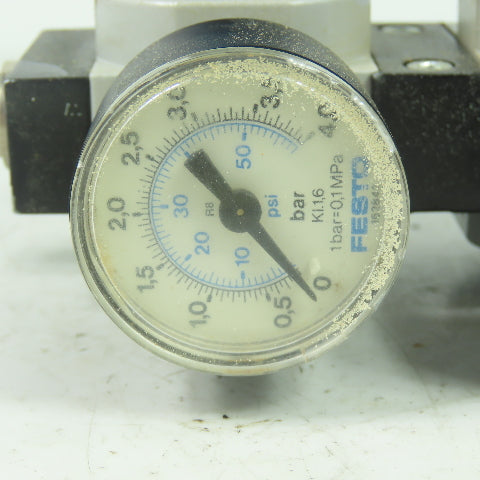 Festo LRB-D-7-MINI 2 Pneumatic Pressure Regulator 16Bar 0-60PSI Guage