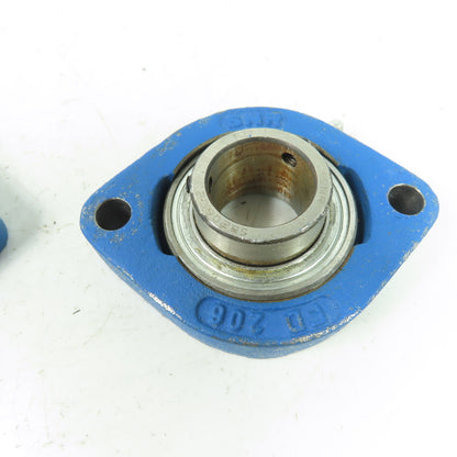 SNR FD 206 2-Bolt Flange-Mount Ball Bearing 1-3/16" Bore Lot Of 2