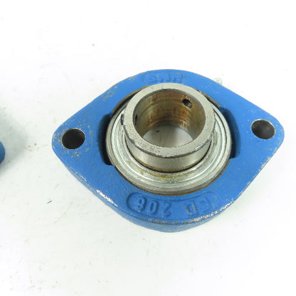 SNR FD 206 2-Bolt Flange-Mount Ball Bearing 1-3/16" Bore Lot Of 2
