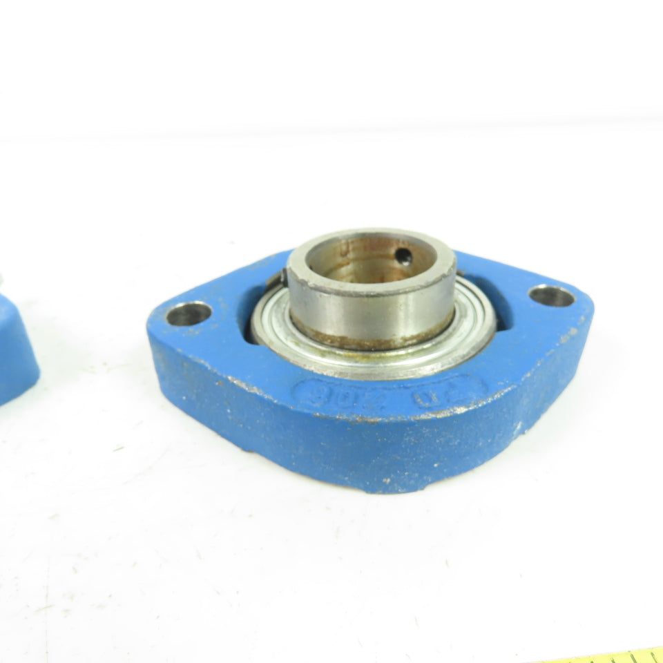 SNR FD 206 2-Bolt Flange-Mount Ball Bearing 1-3/16" Bore Lot Of 2