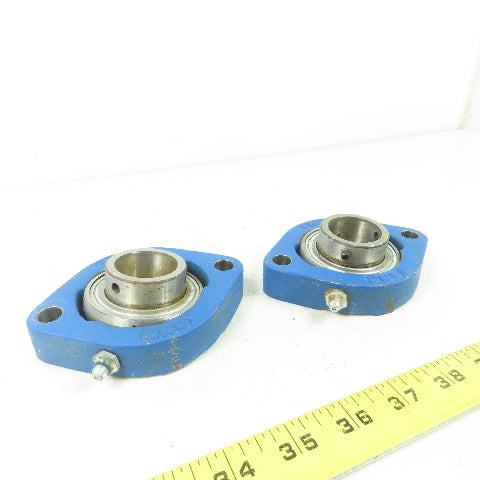 SNR FD 206 2-Bolt Flange-Mount Ball Bearing 1-3/16" Bore Lot Of 2