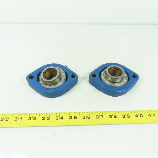 SNR FD 206 2-Bolt Flange-Mount Ball Bearing 1-3/16" Bore Lot Of 2