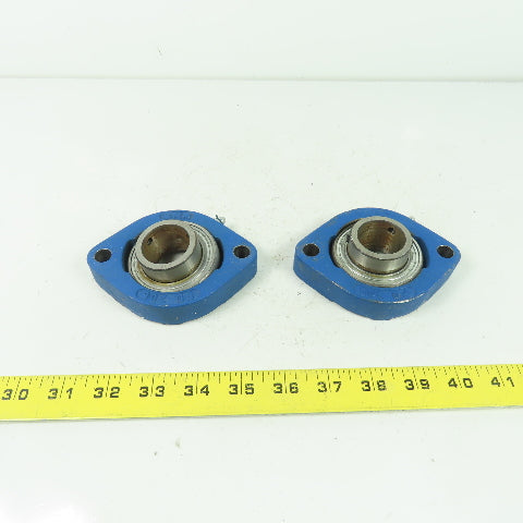 SNR FD 206 2-Bolt Flange-Mount Ball Bearing 1-3/16" Bore Lot Of 2