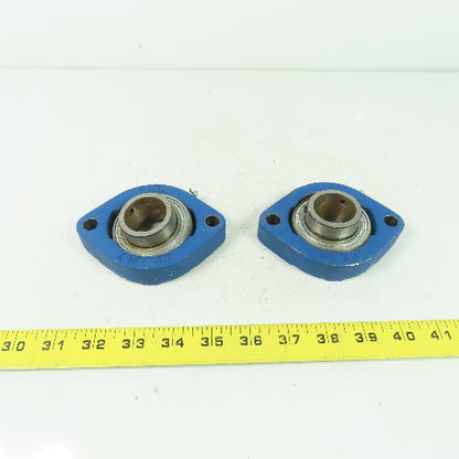 SNR FD 206 2-Bolt Flange-Mount Ball Bearing 1-3/16" Bore Lot Of 2