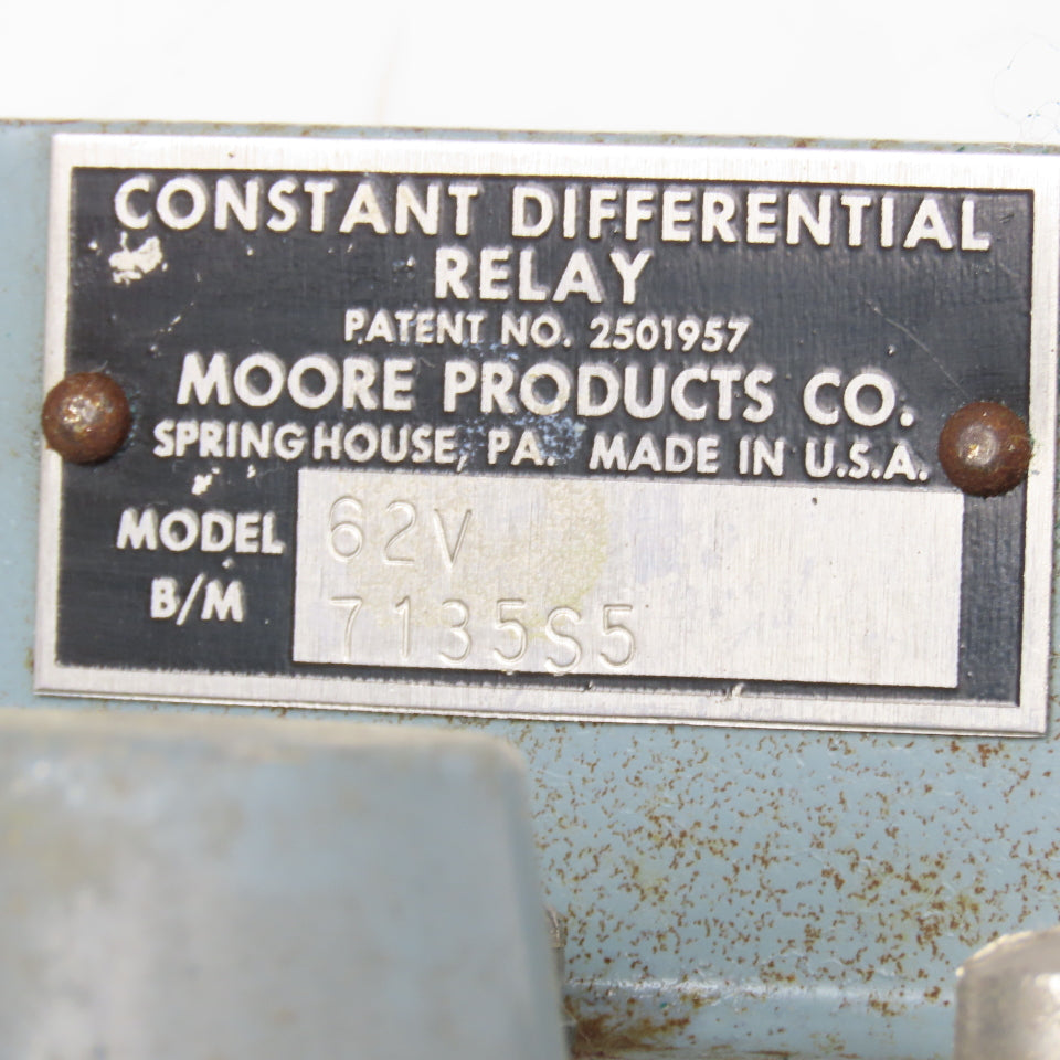 Moore Products 62V 1/4" NPT Constant Differential Pneumatic Relay
