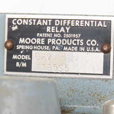 Moore Products 62V 1/4" NPT Constant Differential Pneumatic Relay