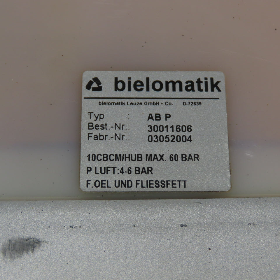 Bielomatik AB P Single Piston Lubrication Pump 60Bar Max