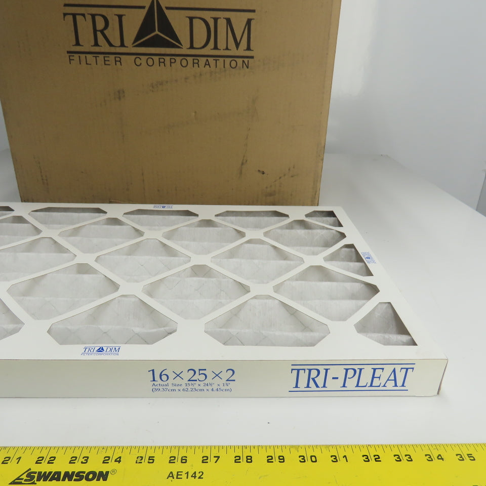 Tri Dim 825P Tri-Pleat 16" x 25" x 2" Air Filter Lot Of 12