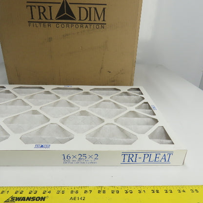 Tri Dim 825P Tri-Pleat 16" x 25" x 2" Air Filter Lot Of 12