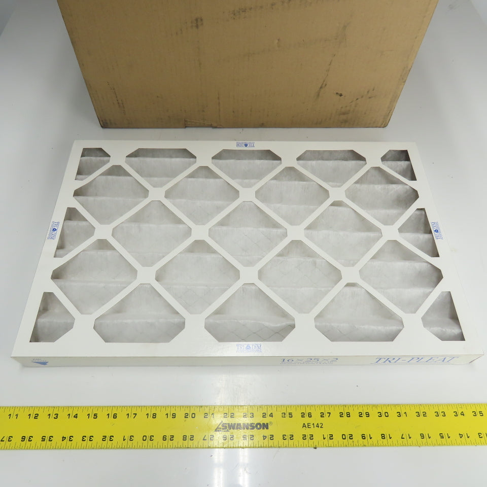 Tri Dim 825P Tri-Pleat 16" x 25" x 2" Air Filter Lot Of 12