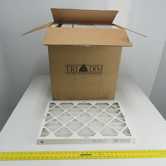 Tri Dim 825P Tri-Pleat 16" x 25" x 2" Air Filter Lot Of 12