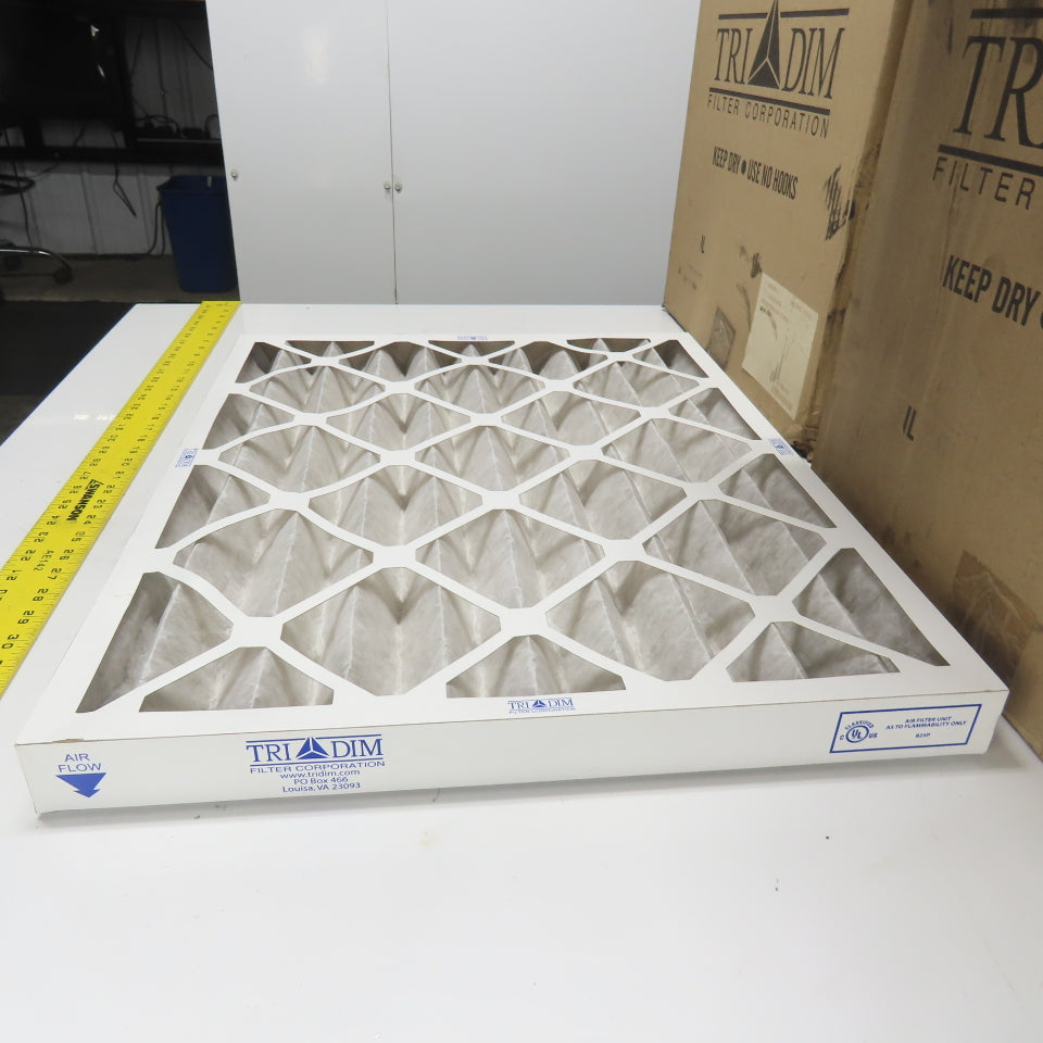 Tri Dim 825P Tri-Pleat 16" x 25" x 2" Air Filter Lot Of 16