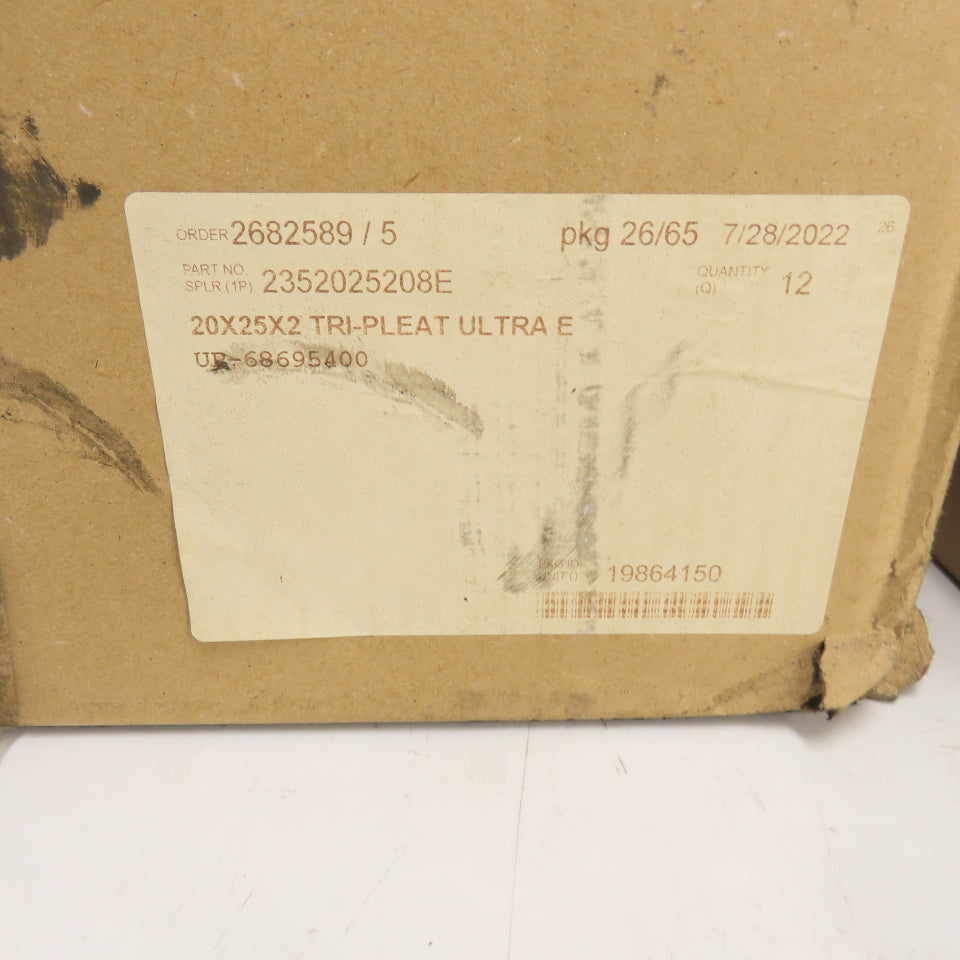 Tri Dim 825P Tri-Pleat 16" x 25" x 2" Air Filter Lot Of 16