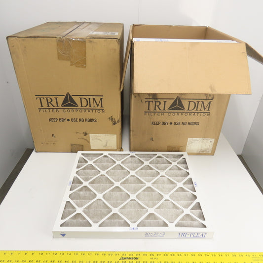 Tri Dim 825P Tri-Pleat 16" x 25" x 2" Air Filter Lot Of 16