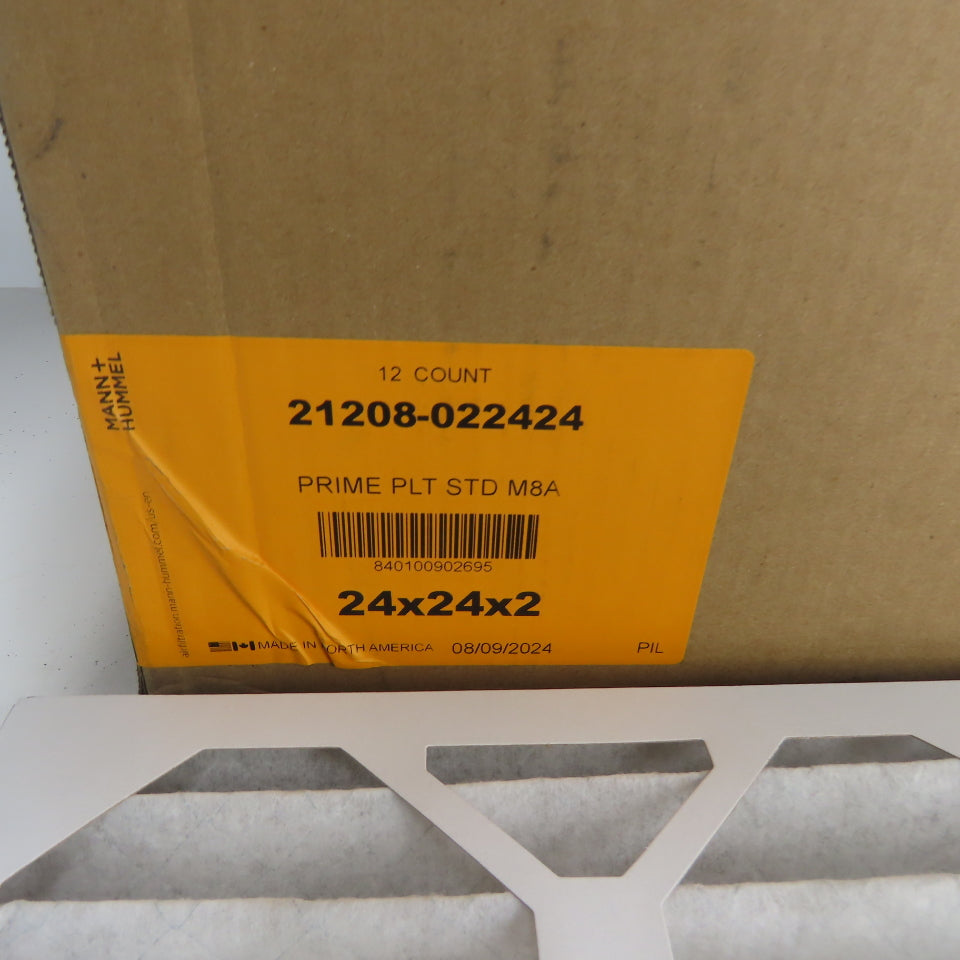 Mann+Hummel 21208-022424 Prime8 24" x 24" x 2" Air Filter Lot Of 12