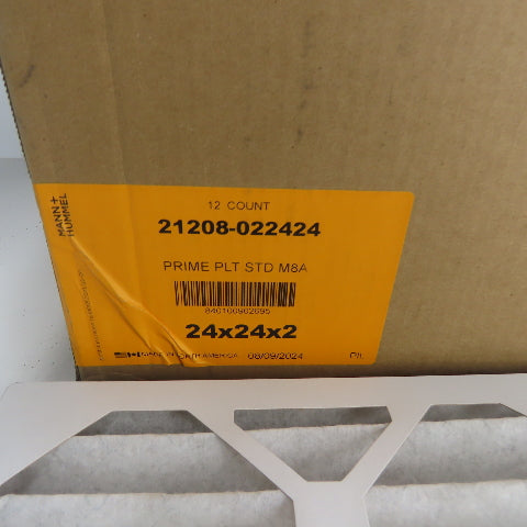 Mann+Hummel 21208-022424 Prime8 24" x 24" x 2" Air Filter Lot Of 12