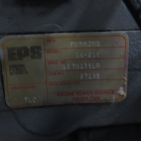 EPS Perkins G4-236 Clark 05-5100 LP Gas Forklift Engine And Transmission AS/IS