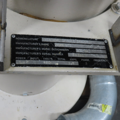 Max Mfg. VSI-18 1HP Oscillating Vertical Spindle Sander 460V 3Ph