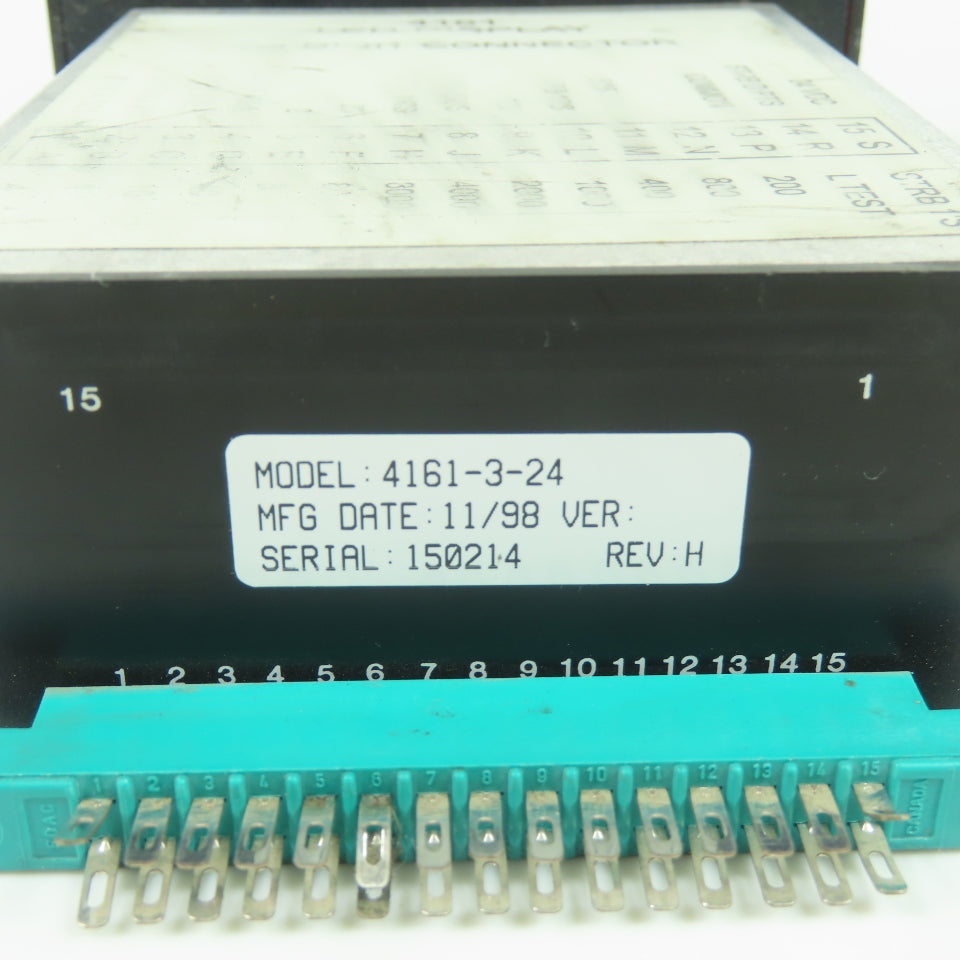 Total Control 4161-3-24 LED Display Operator Interface 2-4 Digit Connector REV H