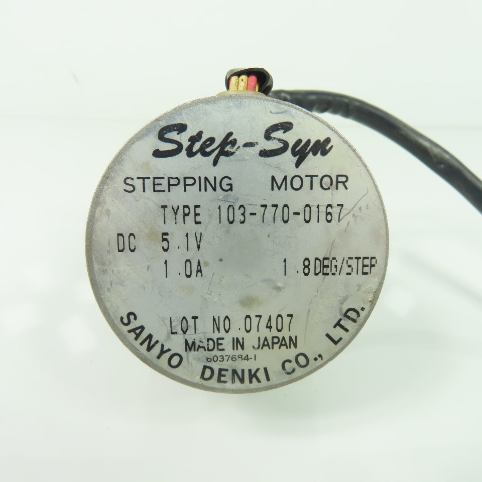 Sanyo Denki 103-770-0167 Stepping Motor 5.1VDC 1.0A 1.8Deg/Step