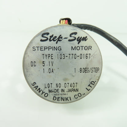 Sanyo Denki 103-770-0167 Stepping Motor 5.1VDC 1.0A 1.8Deg/Step
