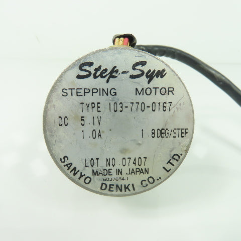 Sanyo Denki 103-770-0167 Stepping Motor 5.1VDC 1.0A 1.8Deg/Step