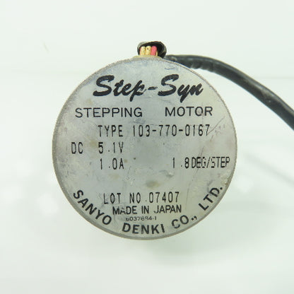 Sanyo Denki 103-770-0167 Stepping Motor 5.1VDC 1.0A 1.8Deg/Step