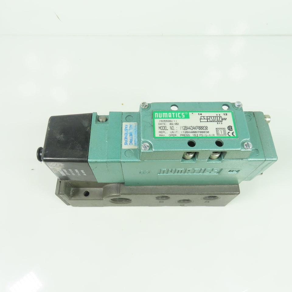 Numatics I12BA43AKP00030 Solenoid Valve 150PSIG 120v Coil Rep No.I12BA400KP00030